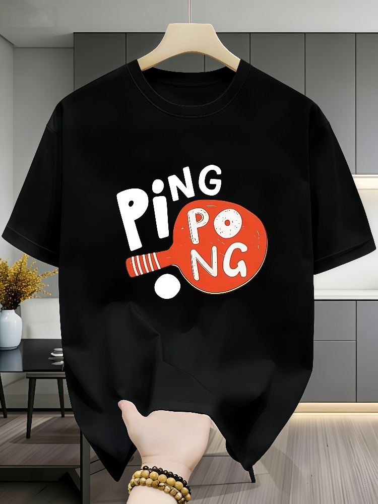 Table Tennis Graphics - Men Casual Table Tennis Graphic Cotton