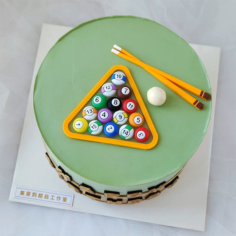 Table Tennis Shop - Billiard Cake Birthday Decoration Happy Father's