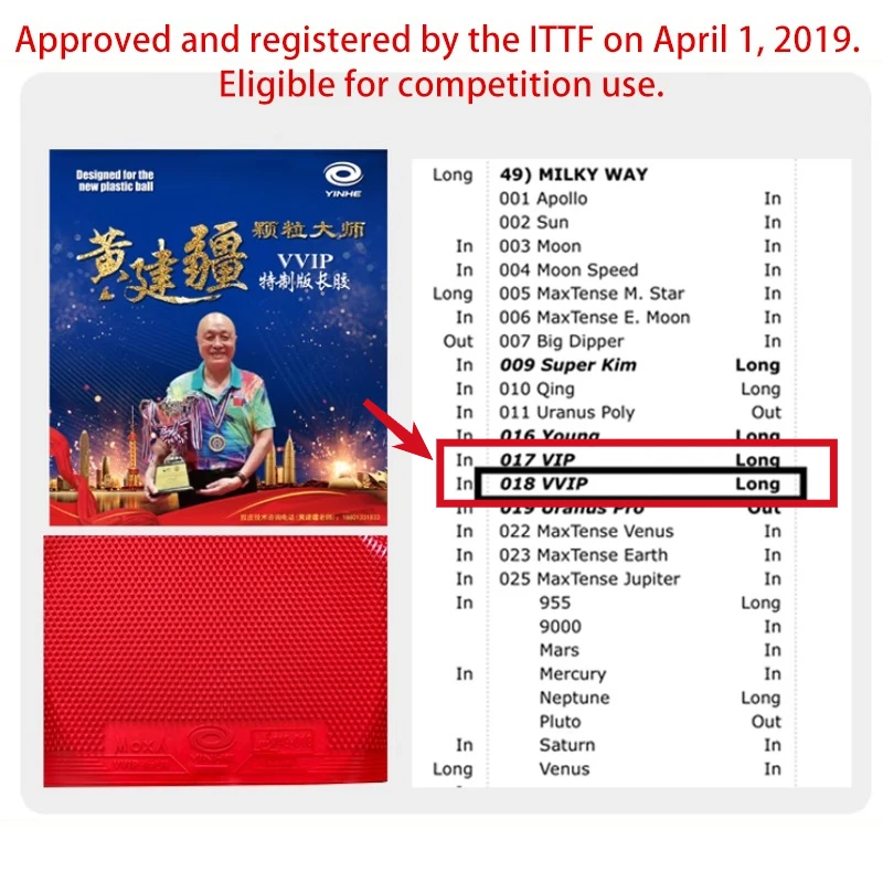 YINHE VVIP Maste Long Pips Tab - Table Tennis Shop review and price